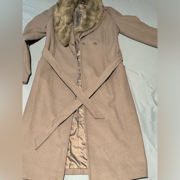 ASOS long fur coat and belt - Picture 1 of 4